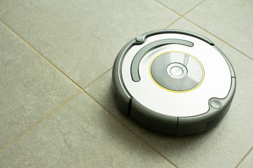 Vacuum cleaning robot in action