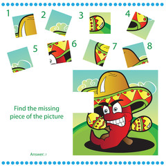 Fototapeta premium Find missing piece - Puzzle game for Children