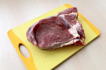 Raw blade steak