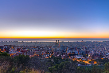 Barcelona panorama before sunrise