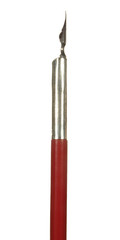 Antique pen with red wooden handle isolated on a white backgroun