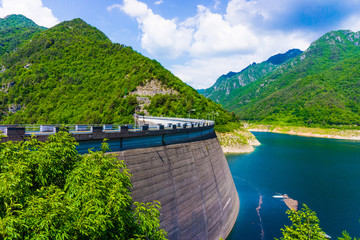 Obraz premium Big dam. Dam in the Mountains