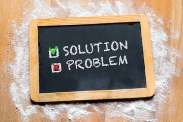 a board with the choice from solution or problem