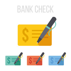 Vector bank check icons