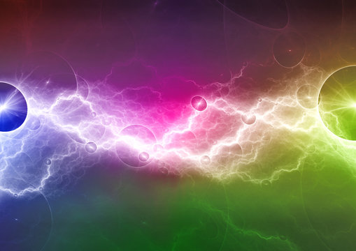 Colorful abstract psychedelic lightning