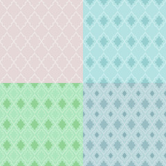Set of 4 seamless geometric vector patterns.