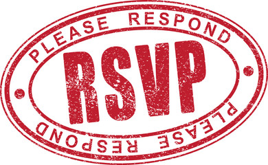 RSVP rubber stamp.