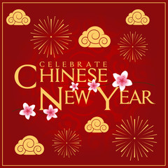 Celebrate Chinese New Year Card Minimal Design Decoration - 78277375
