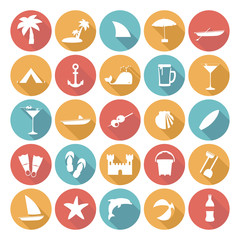 Colorful Flat Icon Designs - Summer