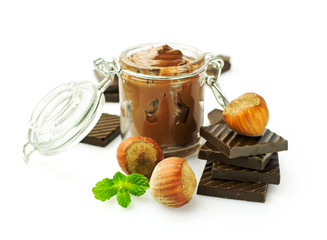 Peanut butter and chocolate with hazelnuts