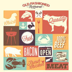 retro restaurant elements