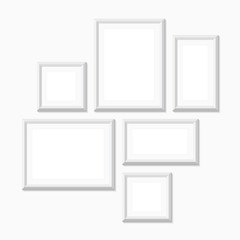 Blank picture frames, vector illustration, white