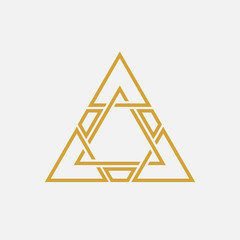 Geometric shape, triangles, monogram, vector