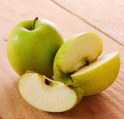Fresh green apples isolated.