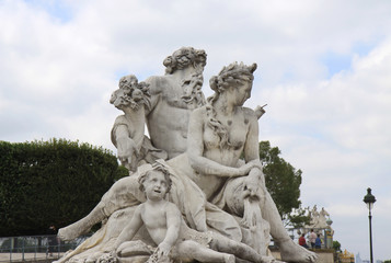 Fototapeta na wymiar A Statue at Jardin des Tuileries