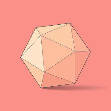 Icosahedron, vector illustration
