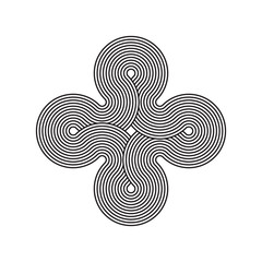 Geometric element, line drawing, connected circles