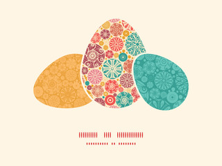 Vector abstract decorative circles three matching Easter egg