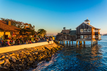 Evening light at Seaport Village, in San Diego, California.