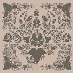 seamless vintage pattern with floral ornament