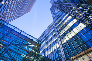 Fototapeta na wymiar Windows of Skyscraper Business Office, Corporate building in Lon