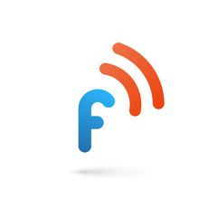 Fototapeta premium Letter F wireless logo icon design template elements