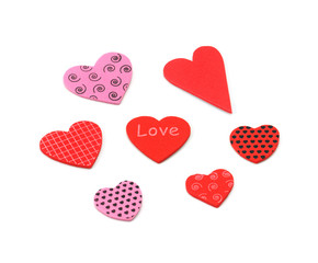 Colorful textured Valentines Day heart-shaped