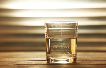 Glass of clean mineral water