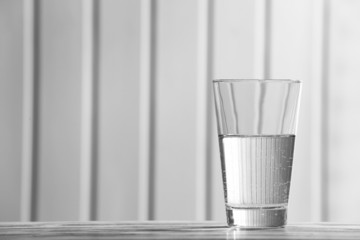 Glass of clean mineral water