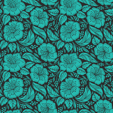Fototapeta Seamless floral pattern