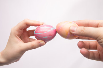 beat each other out of two Easter eggs