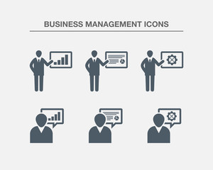 Business Management Icons 1 (Black white Version)