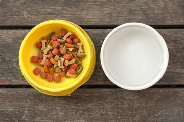 Dog food and water