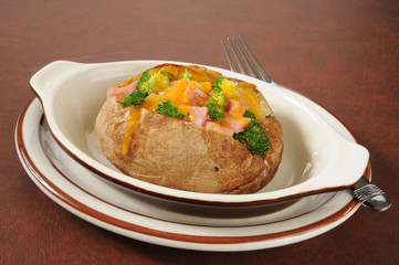 Baked potato with toppings