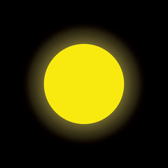 moon and ray isolated black background