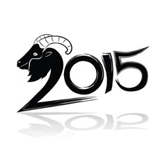 2015 merry christmas and happy new year, goat calligraphy wordin