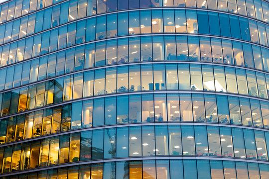 Windows of Skyscraper Business Office, Corporate building in Lon