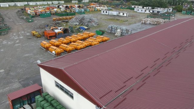Recycling center aerial view