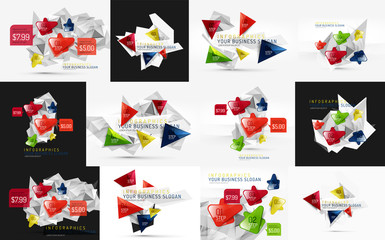 Set of fresh business abstract infographic