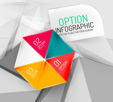 Business geometric option steps infographics
