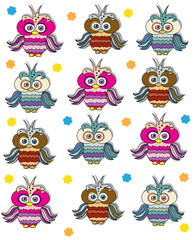 children background with owls