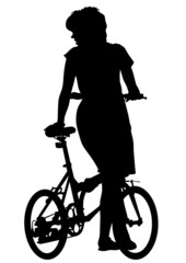 Womens cyclist in dress