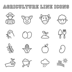 agriculture line icons