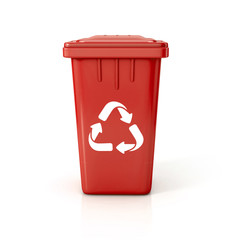 Recycle bin with recycle sign.