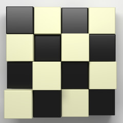 black and white cubes