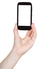 hand hold digital communicator isolated