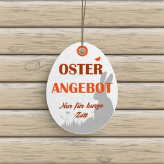 Osterangebot Egg Price Sticker Wood