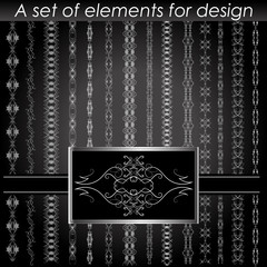 Calligraphic design elements - vector set.  Vector illustration