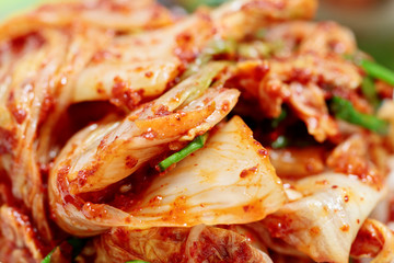 Kimichi (fermented vegetables) with selected focus