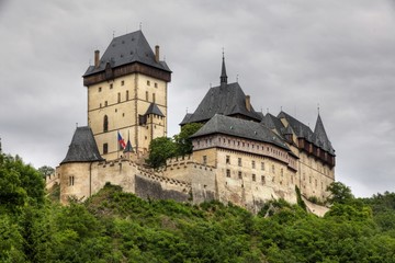 Fototapeta na wymiar Old royal castle Karlstejn in Czech Republic